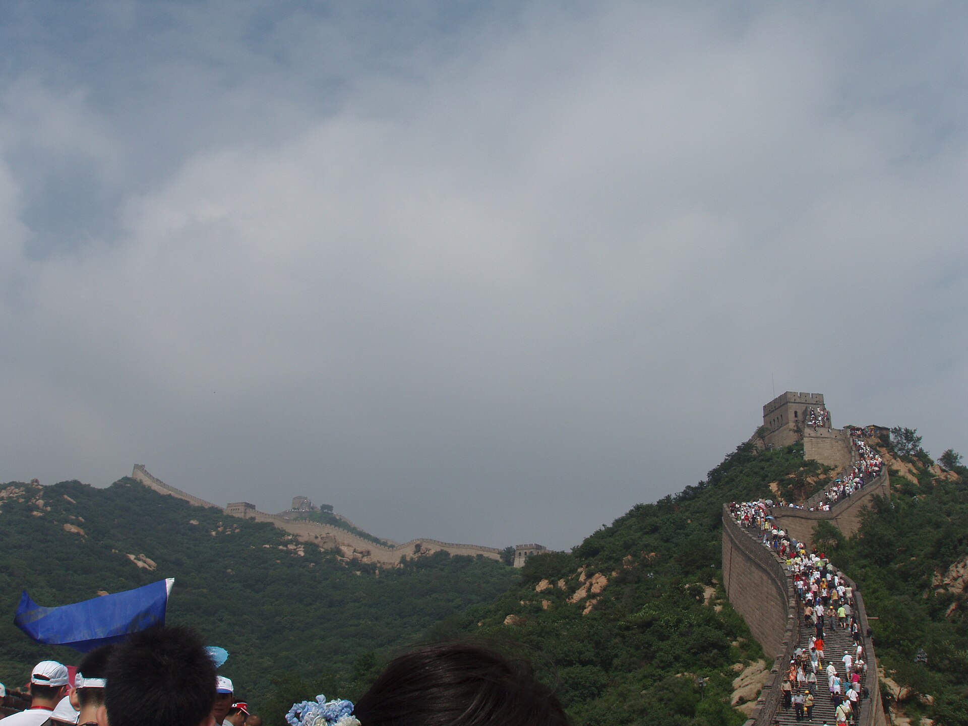 Visitors walking along the restored Badaling Great Wall near Beijing in 2007.